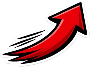Red swooping arrow sticker