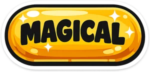 Glossy gold Magical sticker