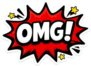 OMG! comic-burst sticker